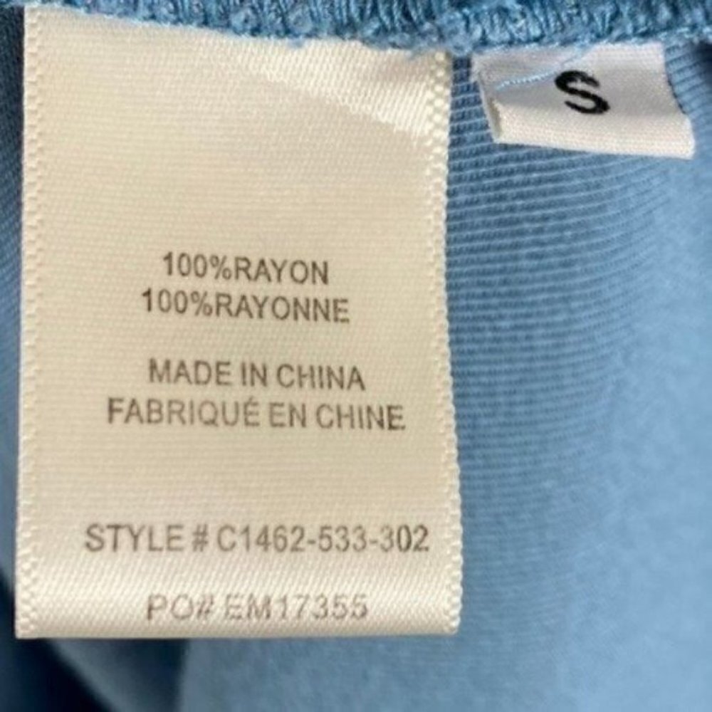 Anthropologie Cloth & Stone Rayon dress size small Blue Style #c1462-533-302 - Picture 8 of 10